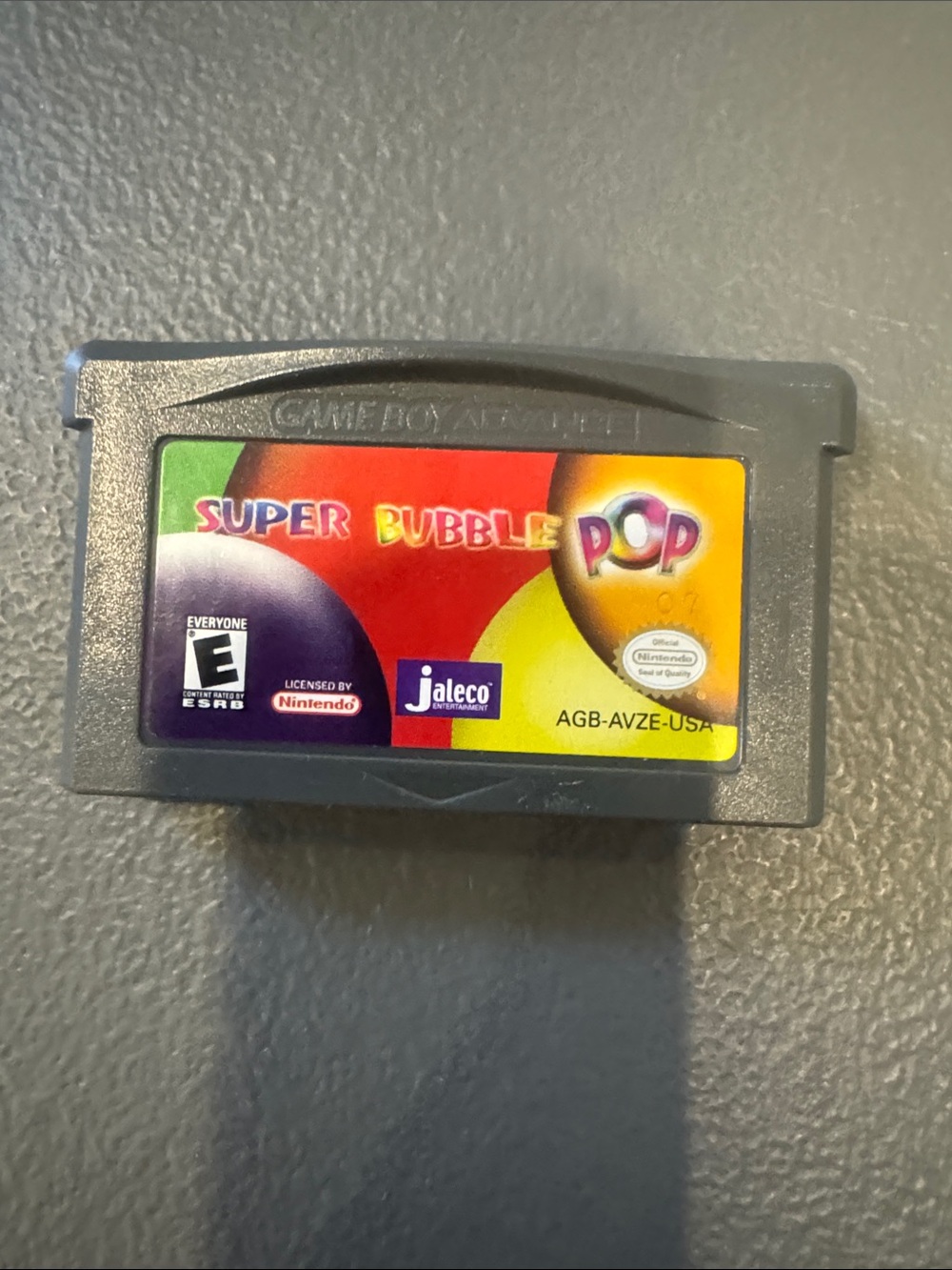 Nintendo Super Bubble Pop GBA Cartridge - Gray with Multicolor Label